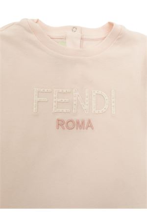 pink cotton tshirt FENDI KIDS | BUI116ST8F0C11